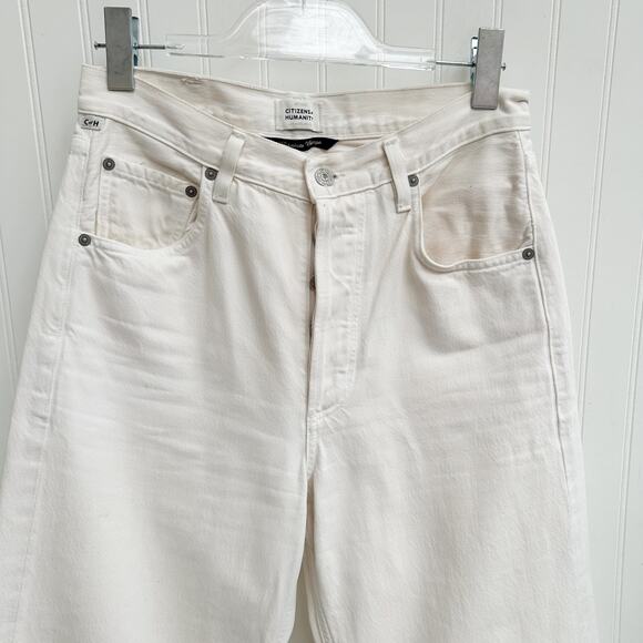 Citizens of Humanity Gaucho Vintage Wide Leg High Rise Jeans Marzipan White 26 - Picture 4 of 4